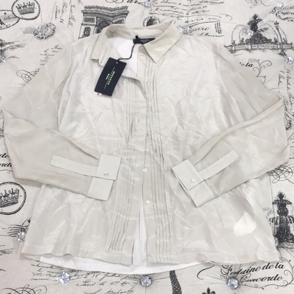 WEEKEND MAX MARA ORDITO SILK FRONT SHIRT - Picture 4 of 10